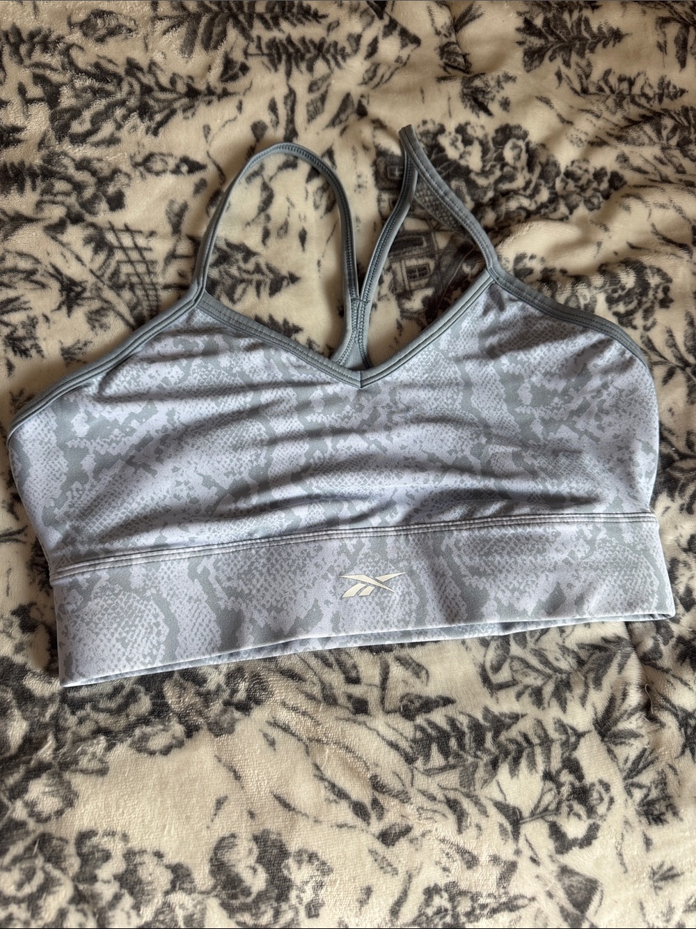 Reebok Snake-Print Light Support Sports Bra